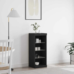 Sideboard Black Oak 41 X 37 X 100 Cm Engineered Wood Vidaxl