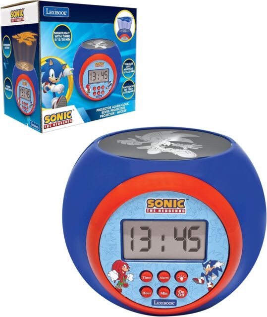 Lexibook Sonic Projector Alarm Clock Kids Night Light Snooze Lcd