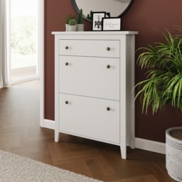 Deluxe Two Tier Shoe Cabinet Hallway Shoe Organiser Storage 1 Drawer