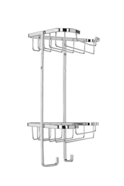 Croydex Corner Shower Caddy 2 Tier Rust Free Bathroom Storage Basket