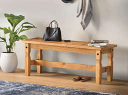 "Corona Bench 4'0"" Dining Mexican Solid Wood Pine Wooden Long Seat"