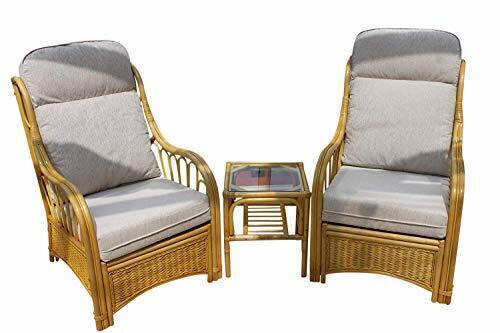 Sorrento Cane Conservatory Furniture Duo Set- 2 Chairs And A Side