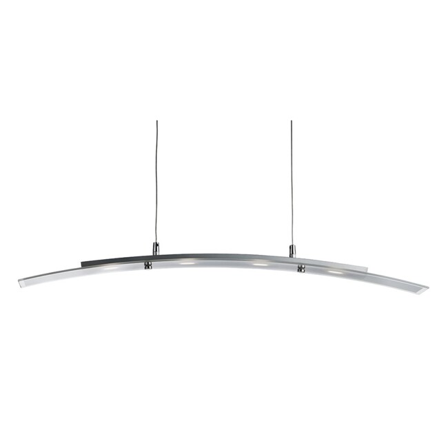 4 Lights Led Curved Ceiling Pendant Light Frosted Glass Diffuser With