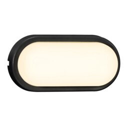 Nordlux Cuba Bright Oval Wall Light 16w Led 3000k Black Ip54 Outdoor