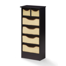 Furinno Mini 6 Drawer Book Shelf, Bookshelf, Bookcase, Espresso