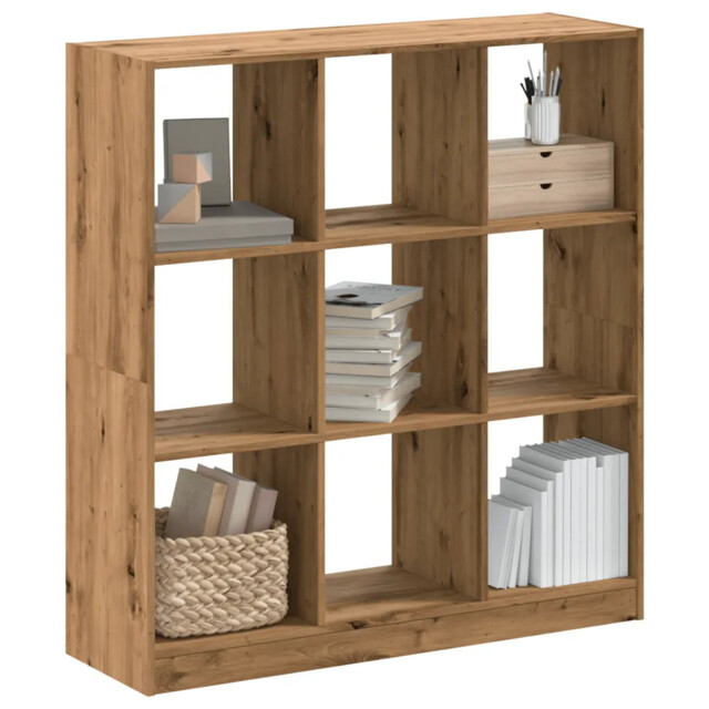 Bookcase Artisian Oak 102x32x108 Cm Engineered Wood Vidaxl