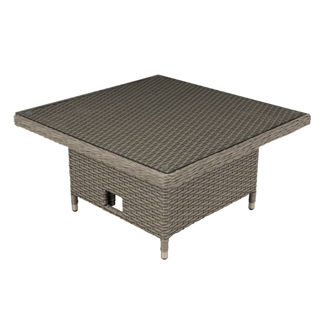 Dellonda Chester Rattan Wicker Adjustable Outdoor Dining Table Brown