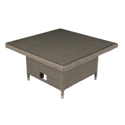Dellonda Chester Rattan Wicker Adjustable Outdoor Dining Table Brown