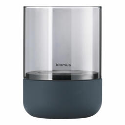Blomus Wind Light Calma, Candle Holder, Concrete, Glass, Steel Gray,