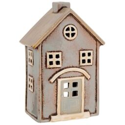 Village Pottery Cream Beige House Tealight Holder Lge - 22cm X 14cm