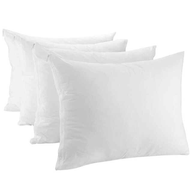 Craft Native Pack Of 4 Zippered Pillow Protectors 100% Cotton -