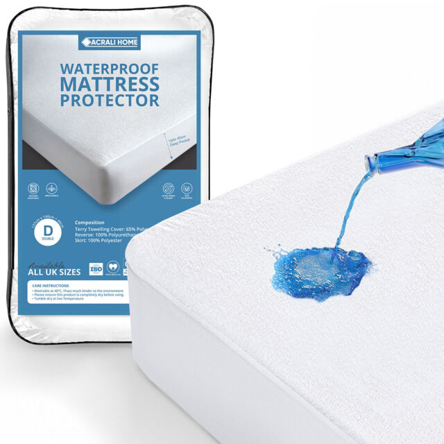 Acrali Home Waterproof Terry Towel Mattress Protector Fitted Sheet Bed