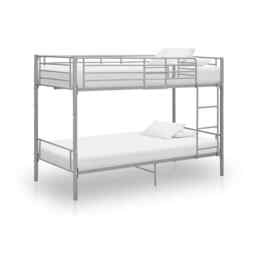 Bunk Bed Grey Metal 90x200 Cm Vidaxl