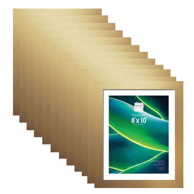 Bulk Box Of 12 Gold Photo Picture Frames Wall Mountable Poster Home