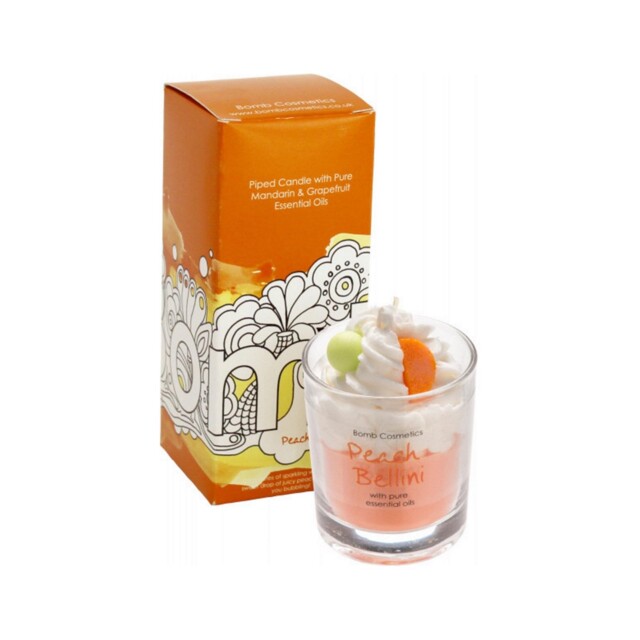 Scented Candle In Glass Peach Bellini Pure Mandarin Grapefruit