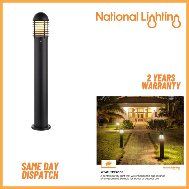 Louvre Led Bollard Post Light E27 Waterproof Aluminium Outdoor Garden