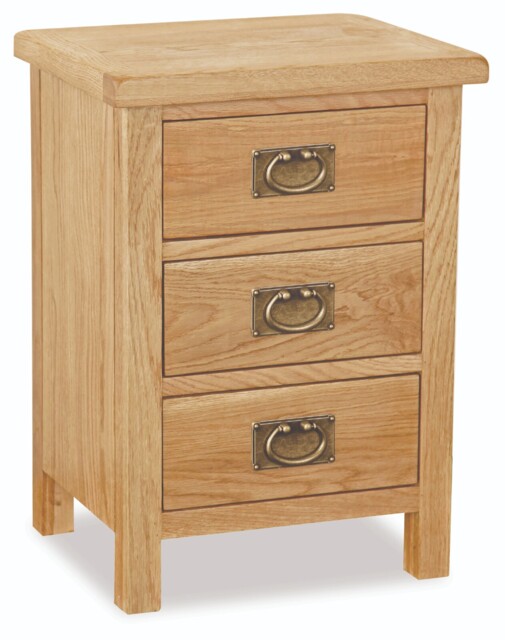 Lanner Oak Bedside Table - Fully Assembled - Bedside Cabinet Side