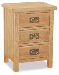 Lanner Oak Bedside Table - Fully Assembled - Bedside Cabinet Side