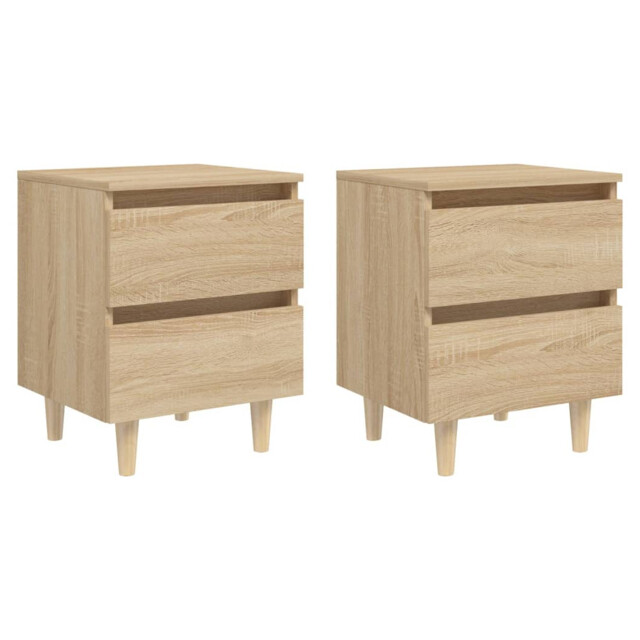 Bedside Cabinet Sonoma Oak 40x35x50cm Engineered Wood Drawer Tapered