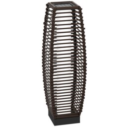 Outsunny Rattan Solar Floor Lamp W/ Auto On/off Led Light For Porch,