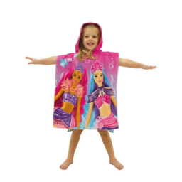Girls Barbie Poncho 100% Cotton Bath Beach Swimming Towel Brand
