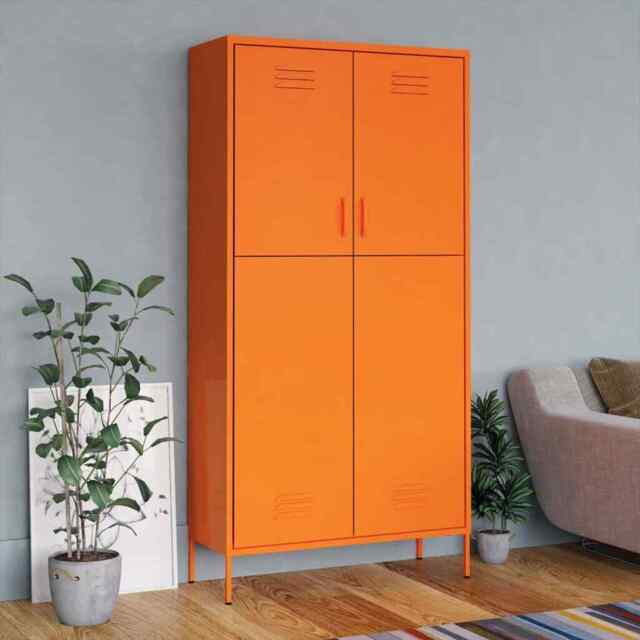 Wardrobe Orange 90x50x180 Cm Steel Vidaxl
