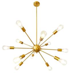 Lynpon Sputnik Chandelier Gold Modern Brass Pendant Ceiling Light 12