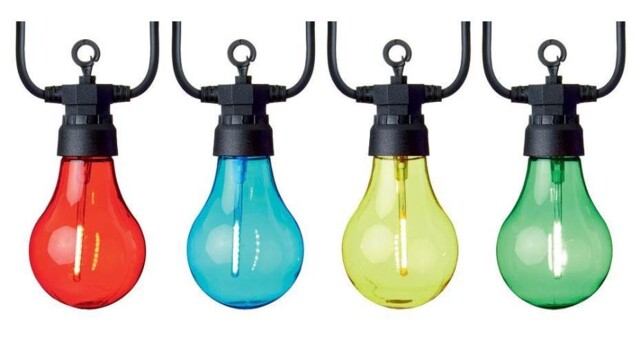 Connectable Round Led Festoon Lights, 10 Multicolour Bulbs - Premier