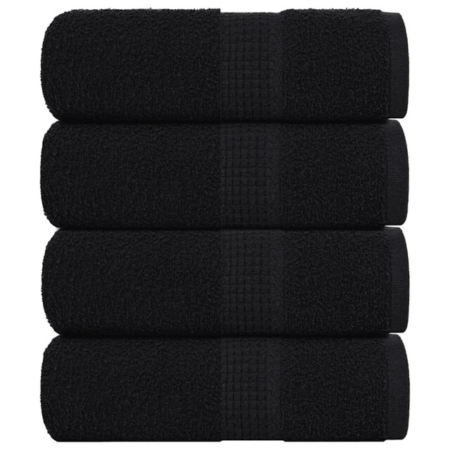 Guest Towels 4 Pcs Black 30x50 Cm 360 Gsm 100% Cotton Vidaxl