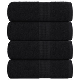 Guest Towels 4 Pcs Black 30x50 Cm 360 Gsm 100% Cotton Vidaxl