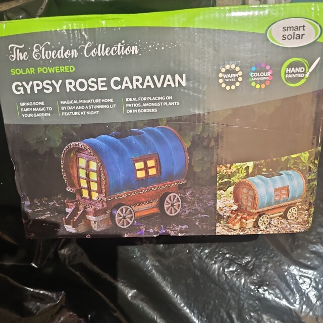 Smart Garden Solar Powered Gypsy Caravan With Colour Changing Led