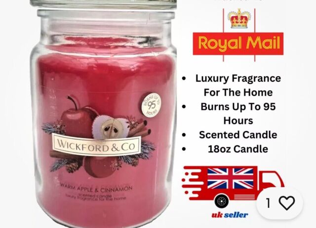 Wickford & Co Large Scented Glass Jar Candle - Red
