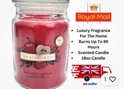 Wickford & Co Large Scented Glass Jar Candle - Red