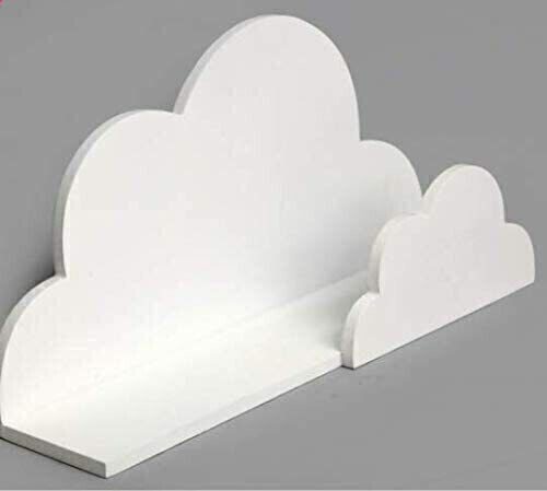 White Wooden Cloud Shelf Floating Wall Mounted Kid's Nursery Room