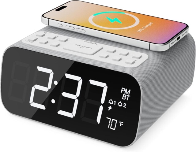 Majority Darwin Bedside Fm Radio Alarm Clock Wireless Charging