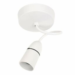 Pendant Light Fitting White Ceiling Rose & Lamp Holder 6 Inch Cable