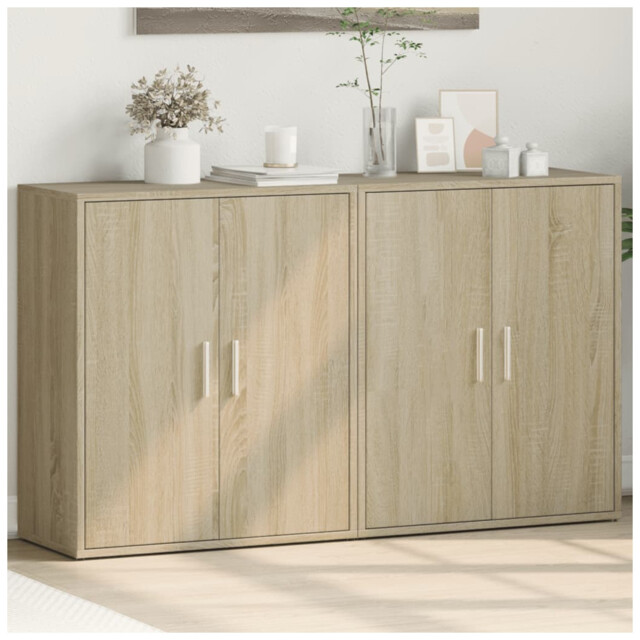 Sideboard 2-door Sonoma Oak Engineered Wood 60x31x70 Cm Compact