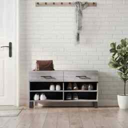 Shoe Bench Grey Sonoma 102x35x55 Cm Engineered Wood Vidaxl