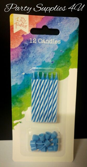 12pk Blue Candles. Party/cake/birthday/boys/celebrate/frozen Theme