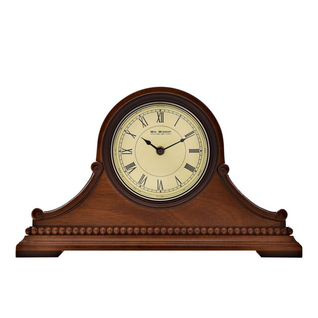 Widdop 17'' Napoleon Wooden Mantel Clock With Clear Roman Dial & Gold