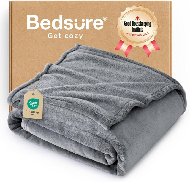 Fleece Throw Blanket For Sofa - Soft Cosy Fluffy Blankets For Bed,