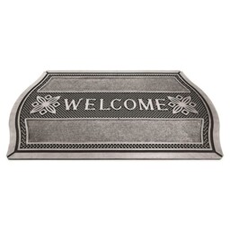 Stylish Black And Silver Door Mat Cutaway 75x45cm Durable Rubber