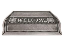 Stylish Black And Silver Door Mat Cutaway 75x45cm Durable Rubber