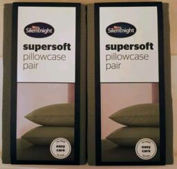 Silentnight Supersoft Pillowcase Pair 2 Packs Grey - Brand