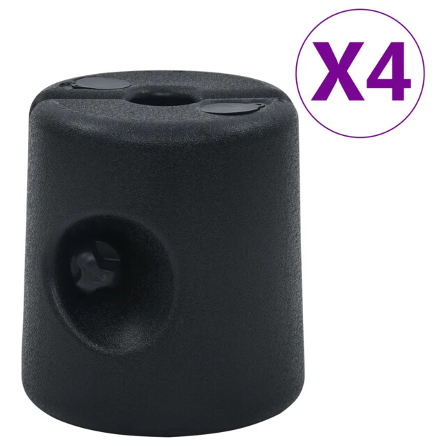 Gazebo Weights Set 4pc Black Pe 24x23.5x25cm Fill Canopy Base For