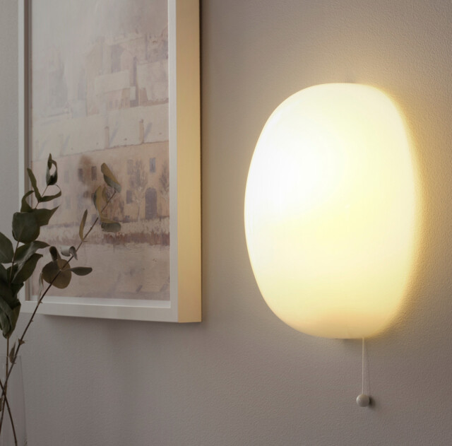 "Ikea Kallblixt Wall Lamp, White Glass 27cm / 10"" 704.980.01 Brand"