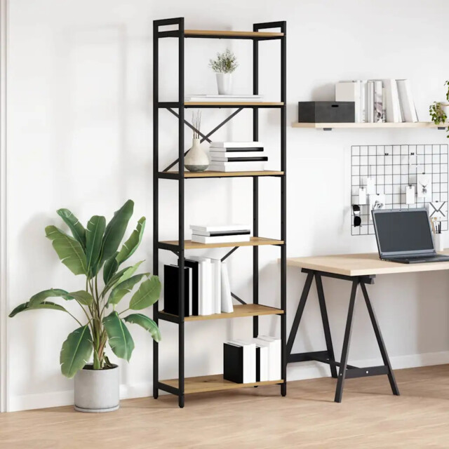 Bookcase Artisan Oak 60 X 30 X 188 Cm Engineered Wood Vidaxl