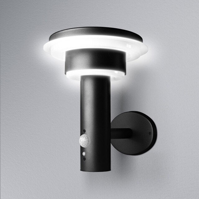 Ledvance Endura Style Double Circle Solar Wall Light Black 6w Led