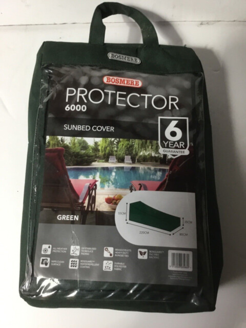 Bosmere Protector 6000 Green Sunbed Cover ( 220cm ). Ref 04:23