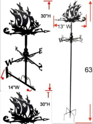 Metal Weather Vane Ship Christmas Gift Decor Garden Decor Ornament